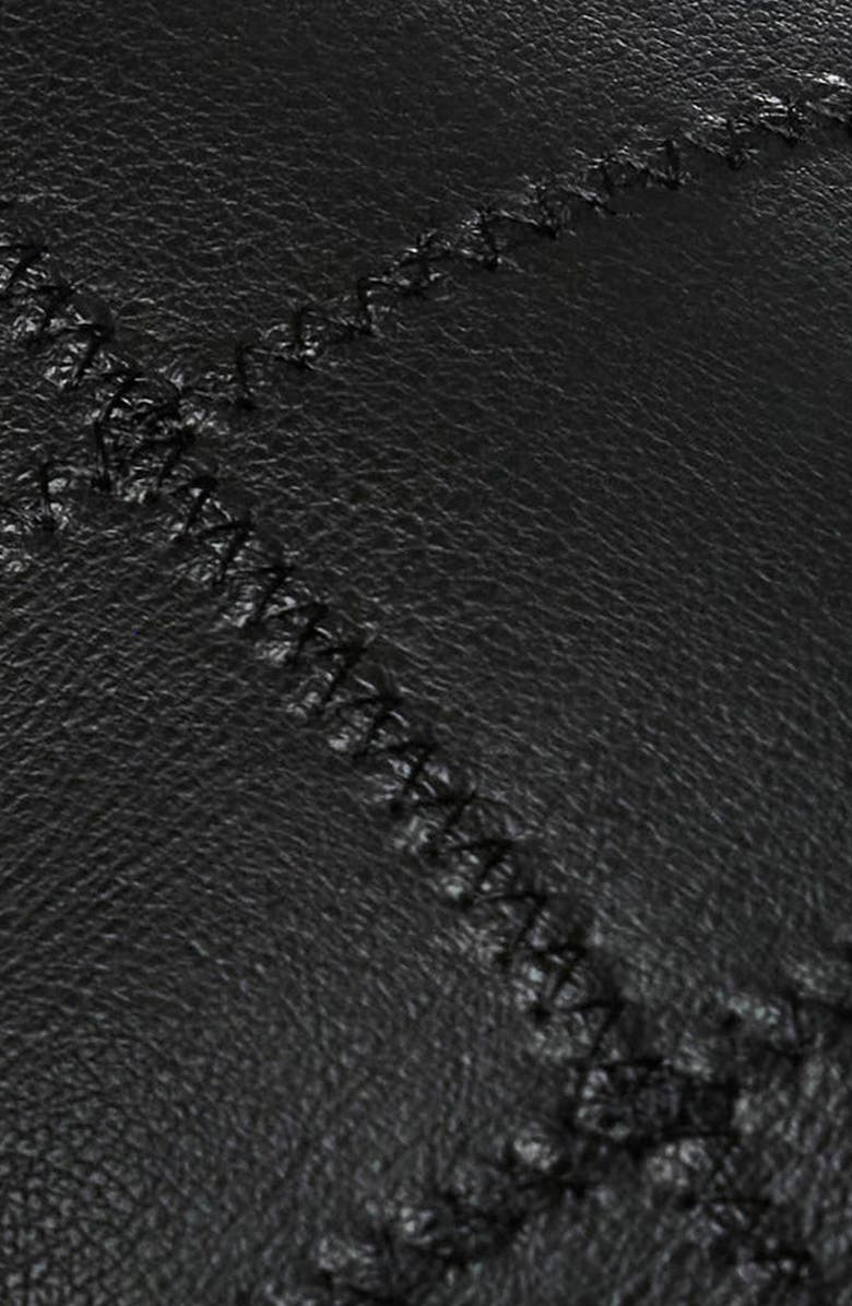 Naked Wardrobe Stitched Faux Leather Blazer, Alternate, color, Black