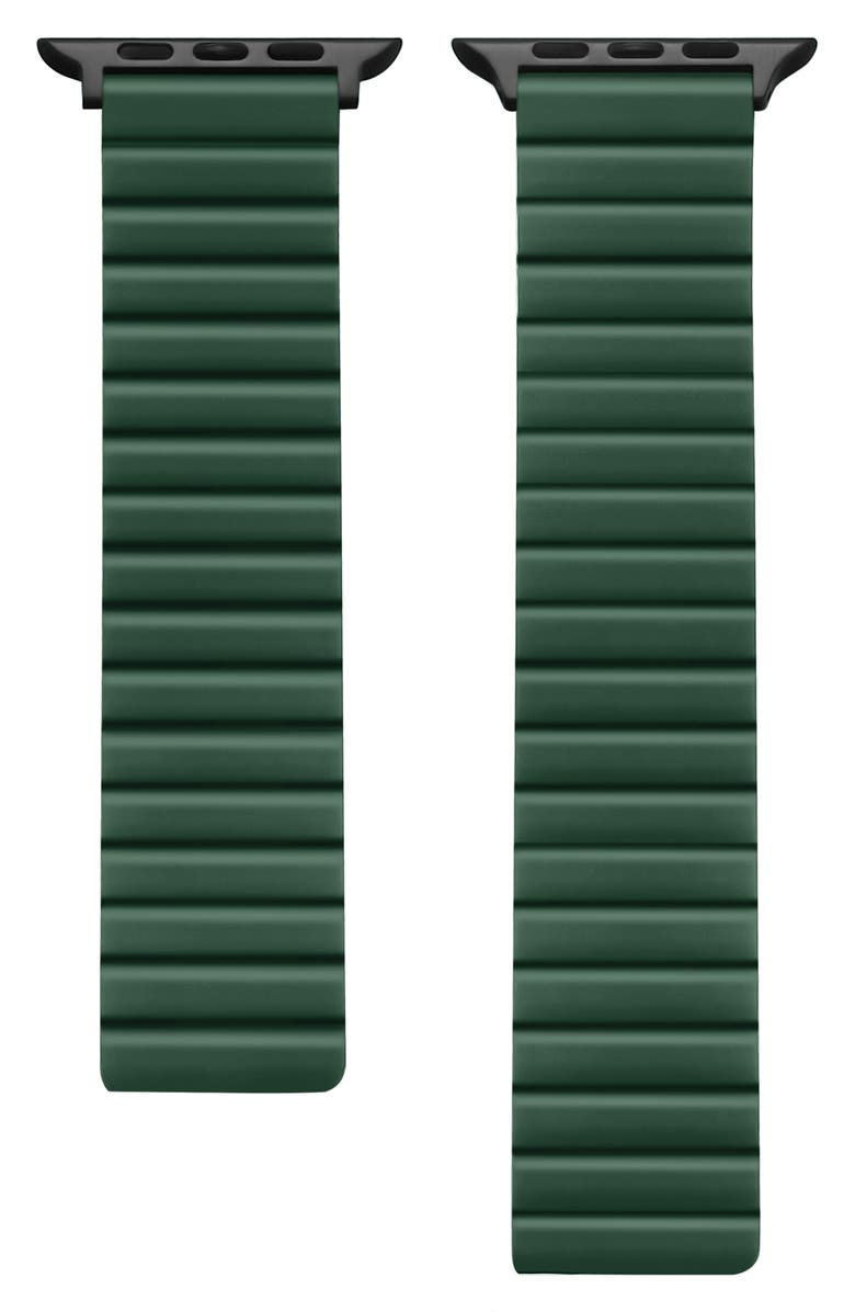 The Posh Tech Silicone Apple Watch<sup>®</sup> Watchband, Main, color, Dark Green