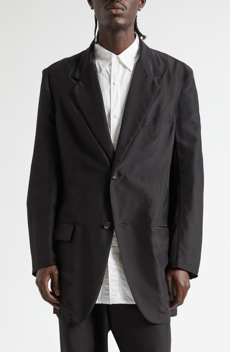 Yohji Yamamoto Silk Jacket, Main, color, Black