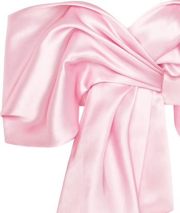 Milla Pink Organza Off-Shoulder Blouse With Meringue