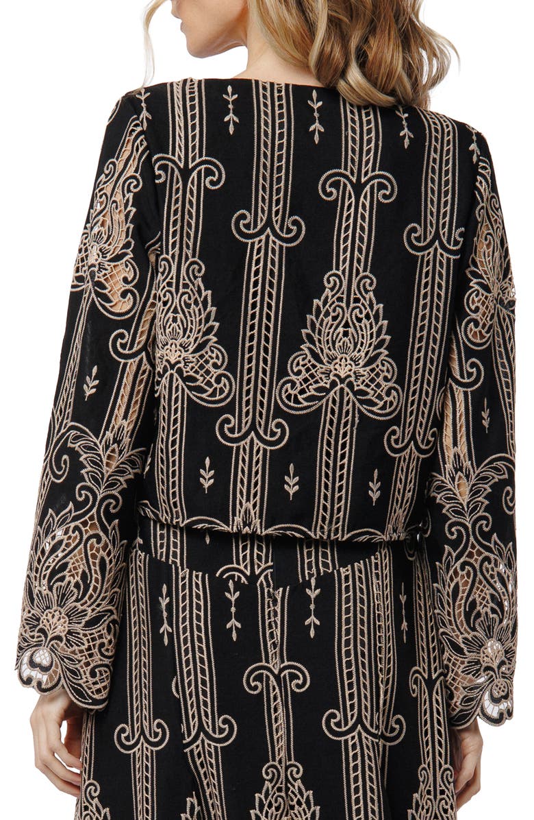 CIEBON Beck Embroidered Top, Alternate, color, Black/ Taupe