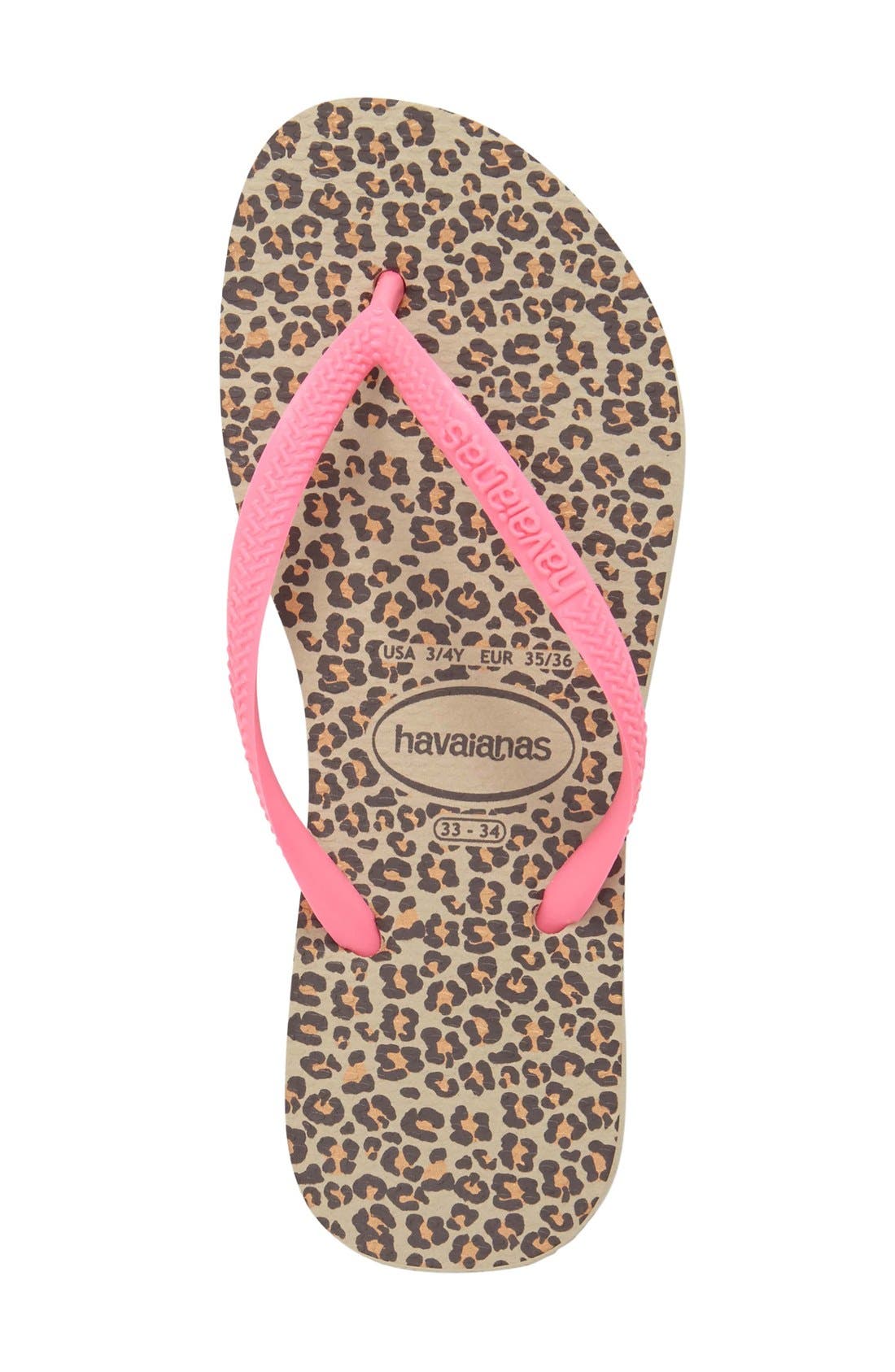 Havaianas 'Slim' Animal Print Flip Flop, Alternate, color, 