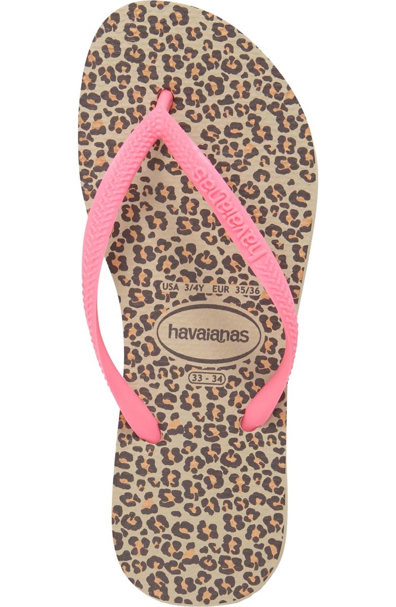 Havaianas 'Slim' Animal Print Flip Flop, Alternate, color,