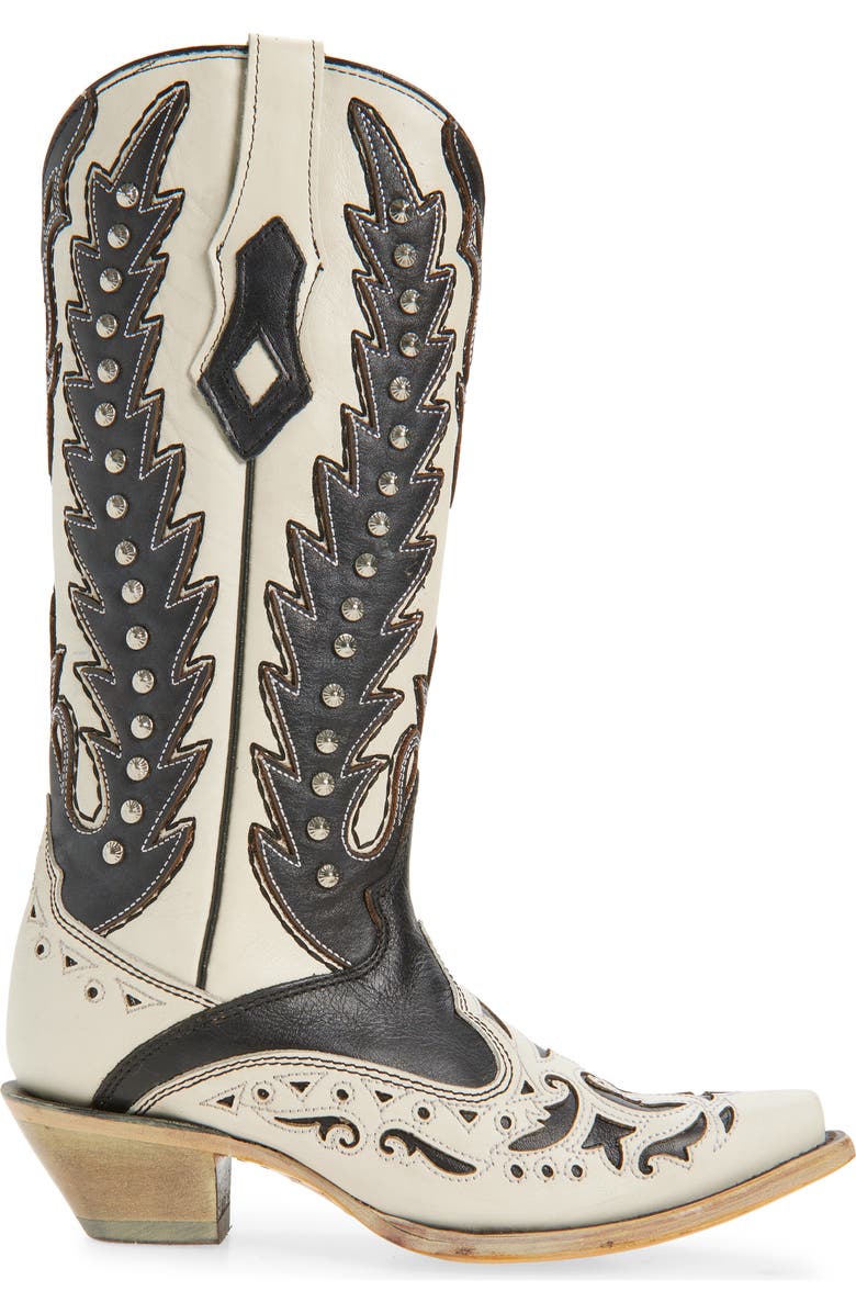 CORRAL Stud & Overlay Western Boot, Alternate, color,