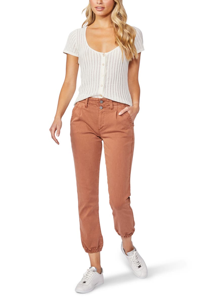 PAIGE Pleated Mayslie Double Button Skinny Jeans, Alternate, color, Vtgmcabisq