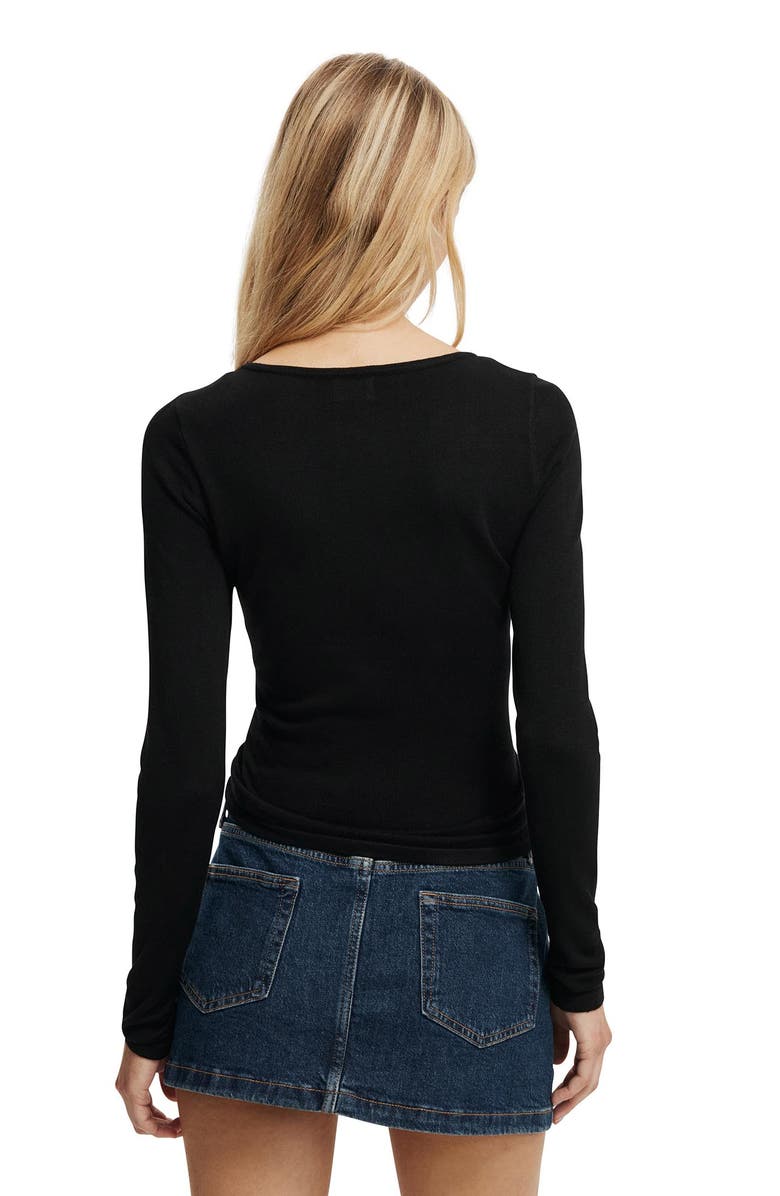 Cotton On Women's Asymmetric Ruched Knit, Alternate, color, Black