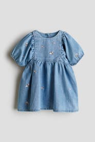 H&M Embroidery-detail Denim Dress