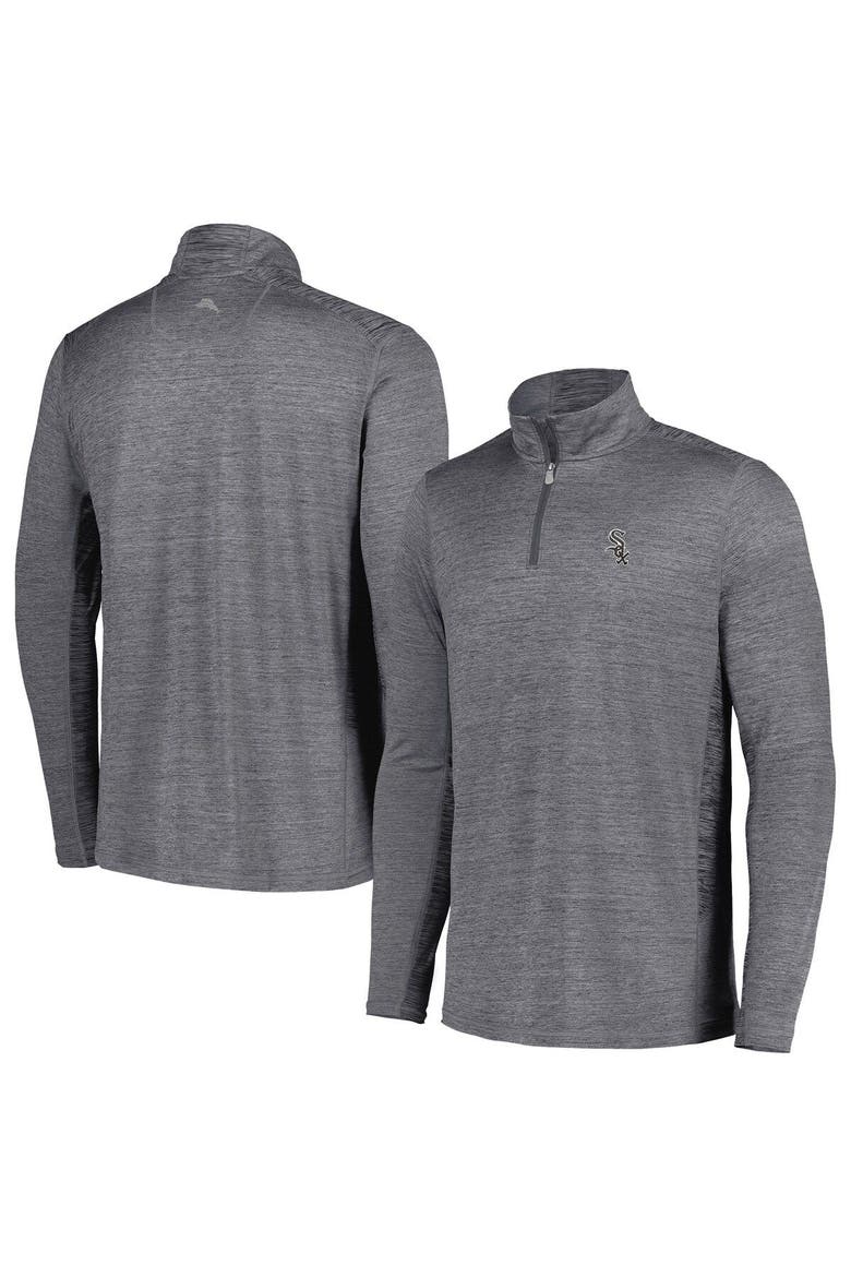 Men's Tommy Bahama Charcoal Chicago White Sox Delray IslandZone Half-Zip Top, Main, color, Charcoal