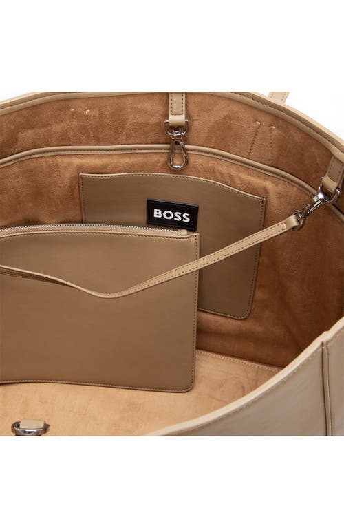 Hugo Boss Boss Liriel Faux Leather Shopper Bag In Brown
