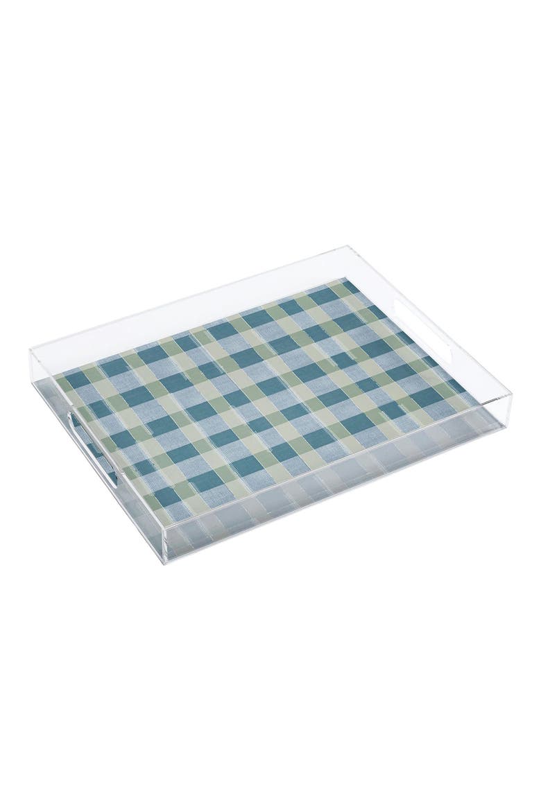 Marta Barragan Camarasa Country Gingham Acrylic Tray, Main, color, BLUE