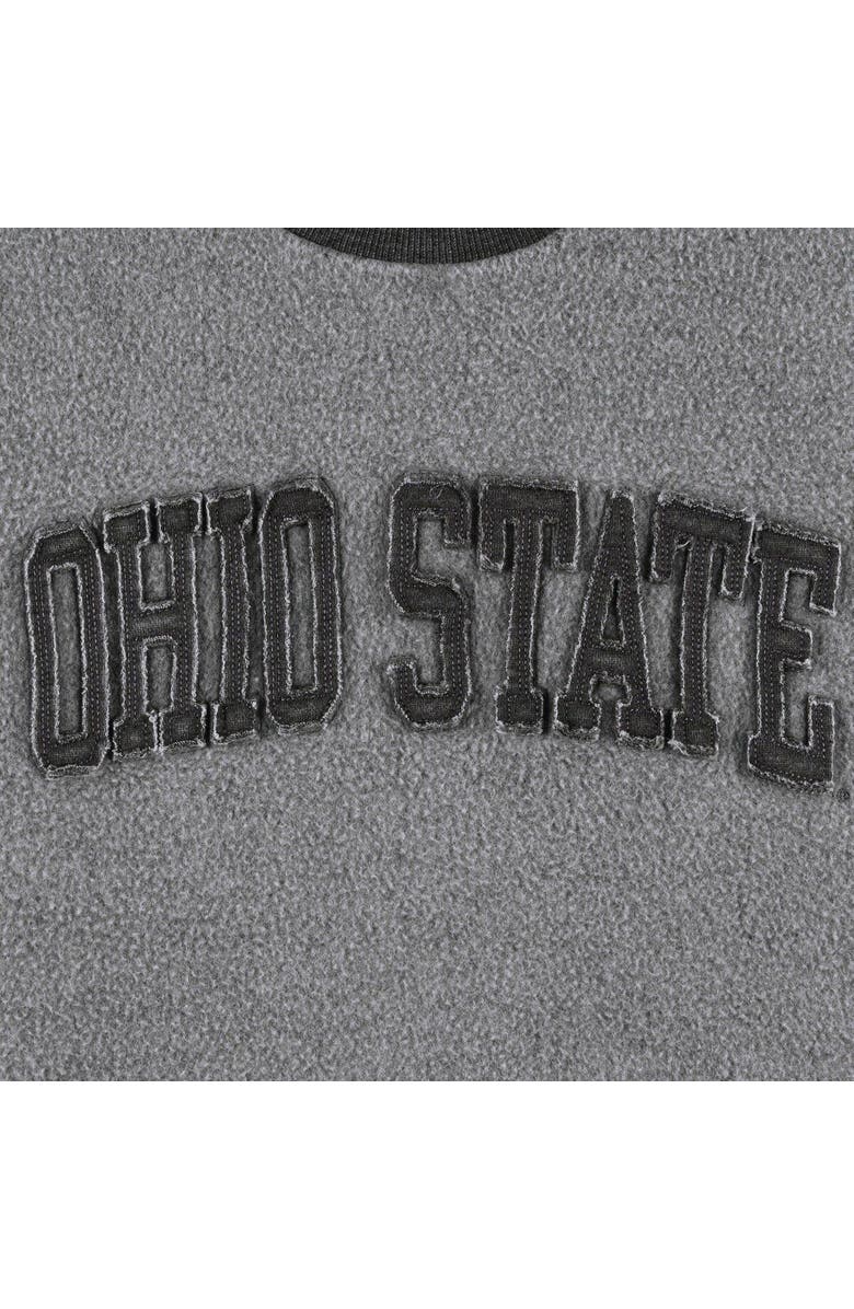 PRESSBOX Women's Pressbox  Black Ohio State Buckeyes Ponchoville Pullover Sweatshirt, Alternate, color, 