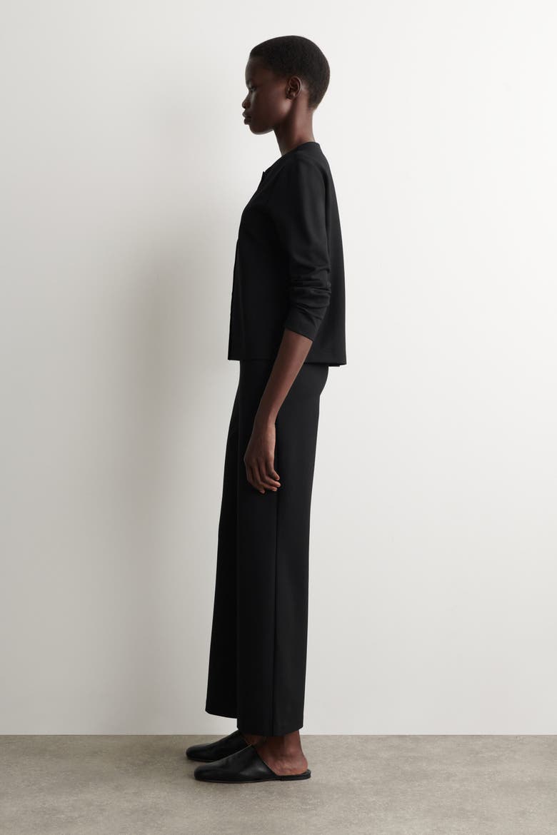 Jersey Flared Pants, Alternate, color, BLACK
