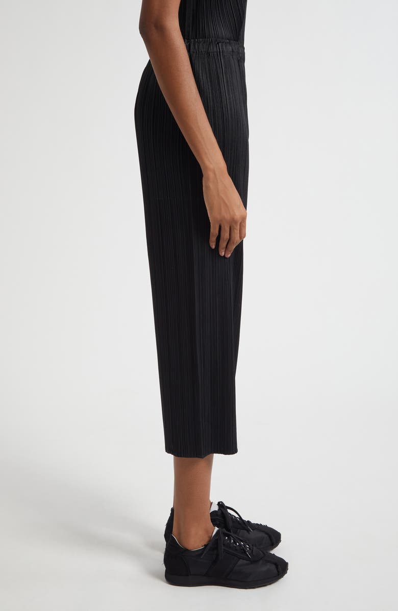 Pleats Please Issey Miyake Monthly Colors August Pleated Crop Pants, Alternate, color, Black