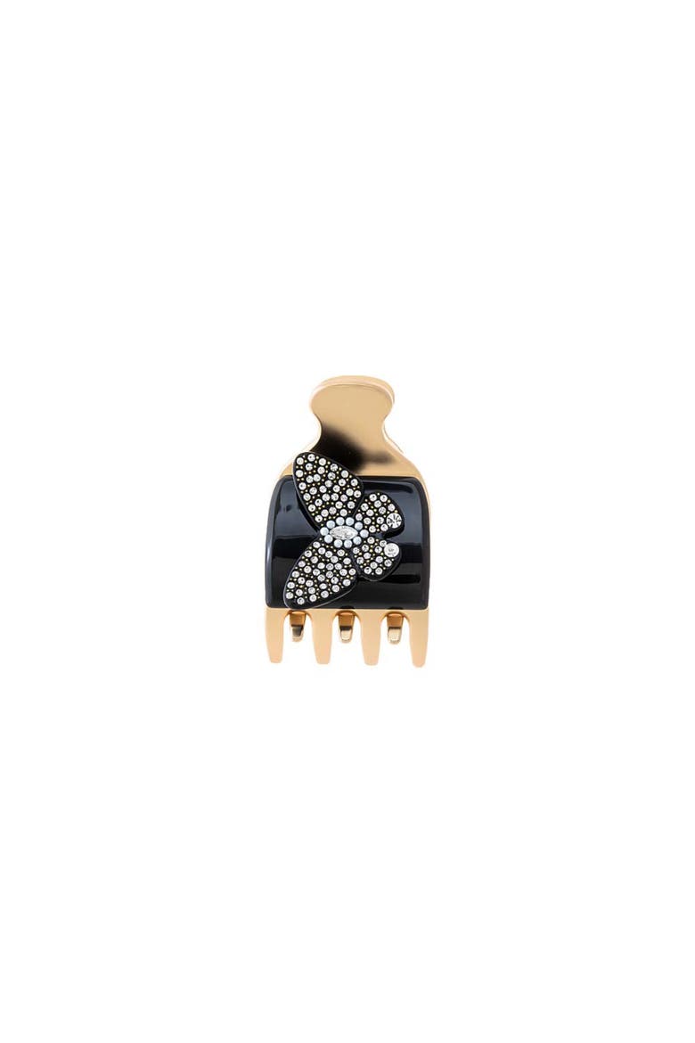 Colored Rhinestone Butterfly Claw Clip, Main, color, Black