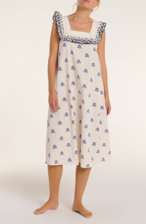 Martha Embroidered Smocked Midi Dress