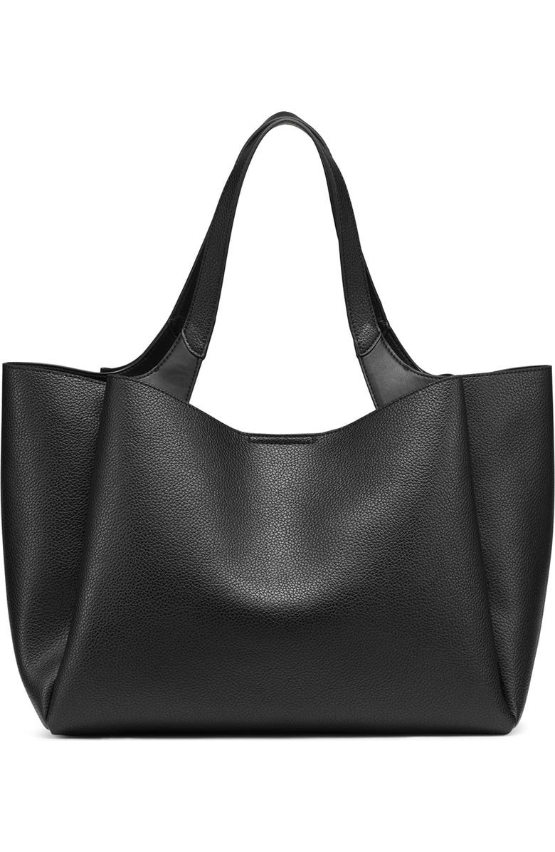 DKNY Willa Pebbled Tote Bag, Alternate, color, Black/ Silver