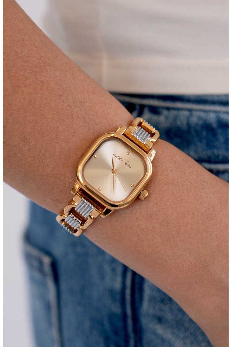 Classic Square Bracelet Watch, Alternate, color, MIXED METAL