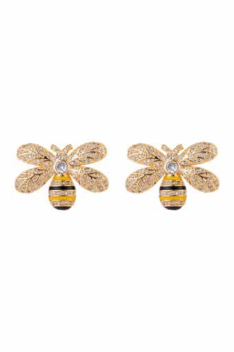 EYE CANDY LOS ANGELES Bee Nice CZ Crystal Stud Earrings