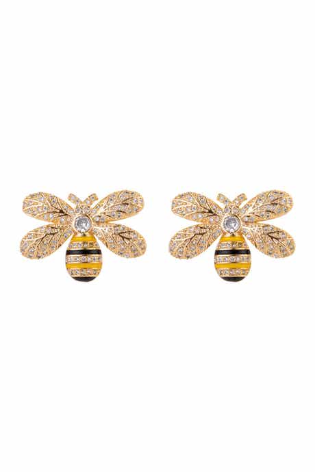 EYE CANDY LOS ANGELES Bee Nice CZ Crystal Stud Earrings
