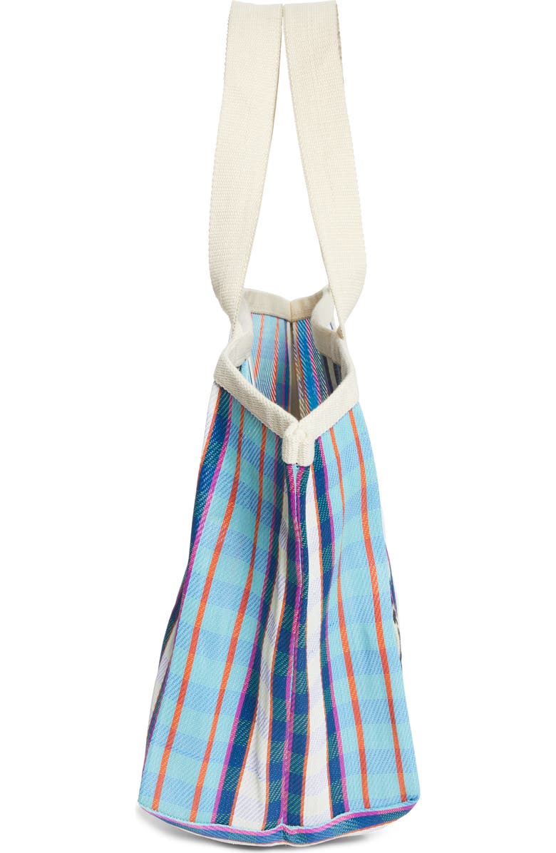 Isabel Marant Darwen Stripe Jacquard Tote, Alternate, color, Turquoise/ Chalk