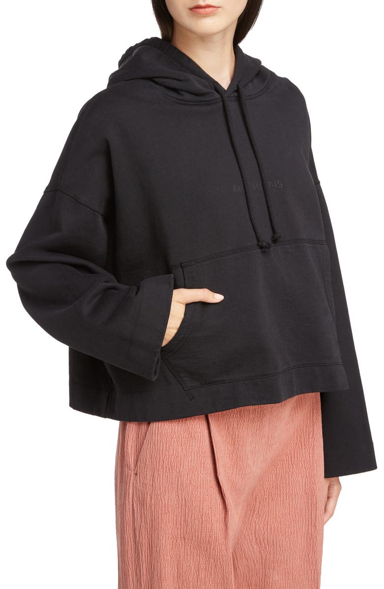 Acne Studios Joghy Embossed Logo Crop Hoodie, Alternate, color, 