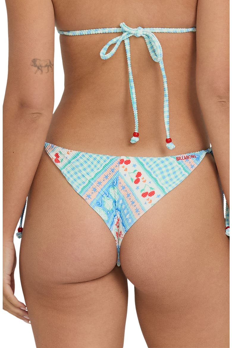 Picnic Tanga Side Tie Bikini Bottoms, Alternate, color, DREAM BLUE