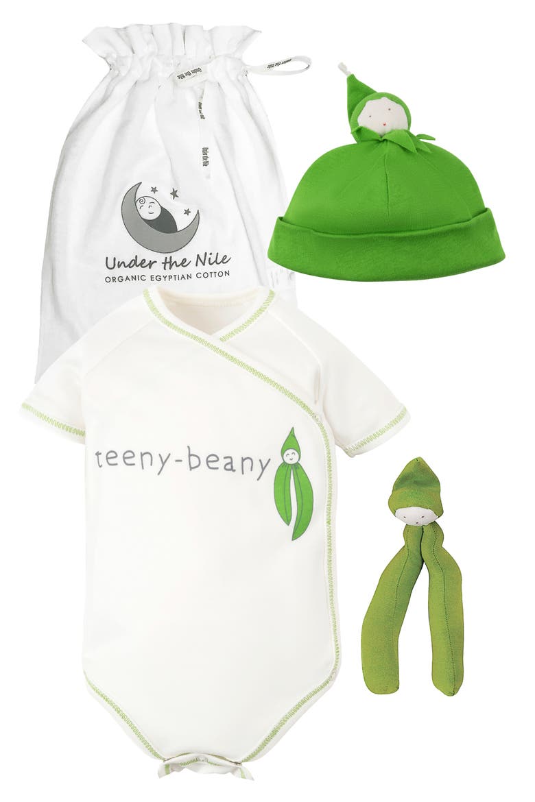 3-Piece Teeny Beany Organic Egyptian Cotton Gift Set, Main, color, GREEN