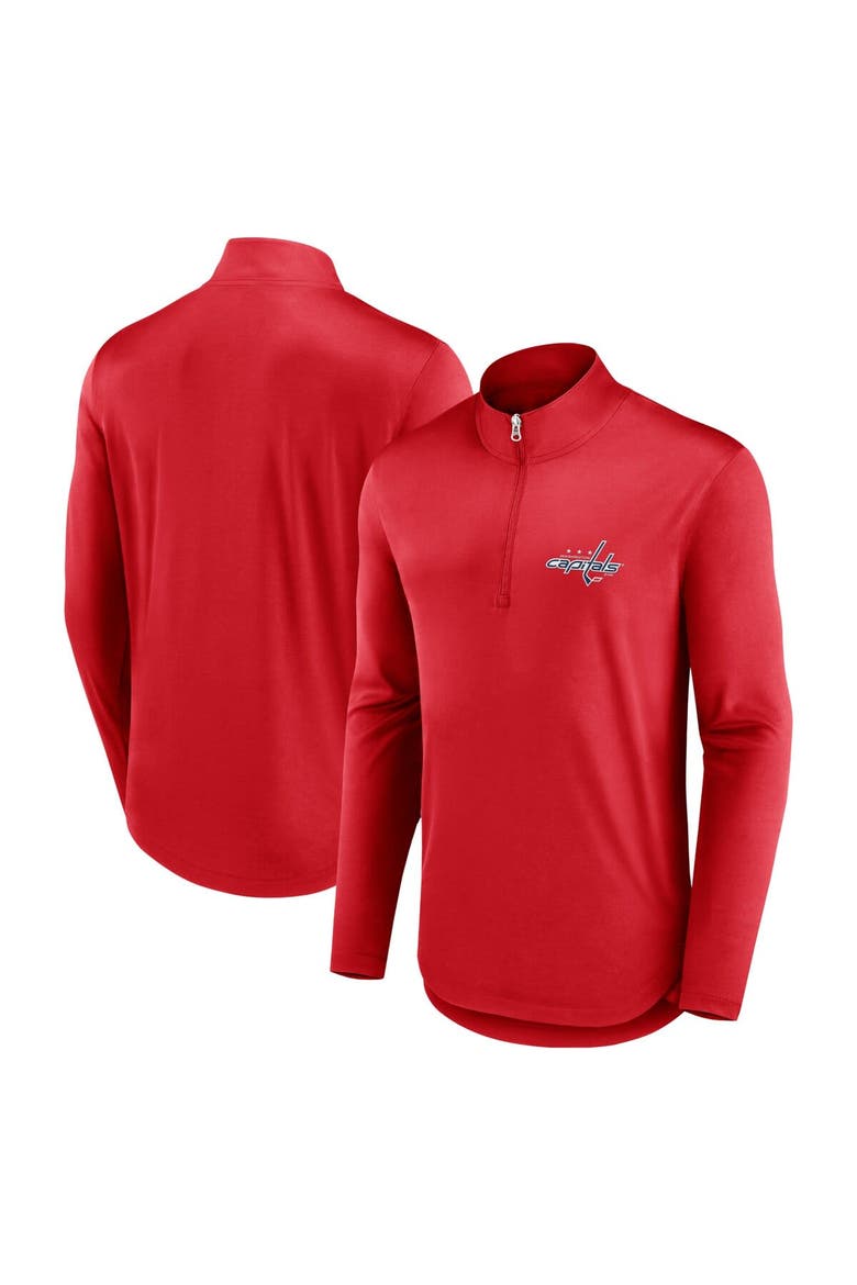 Men's Fanatics Branded Red Washington Capitals Mock Neck Quarter-Zip Top, Alternate, color, Red