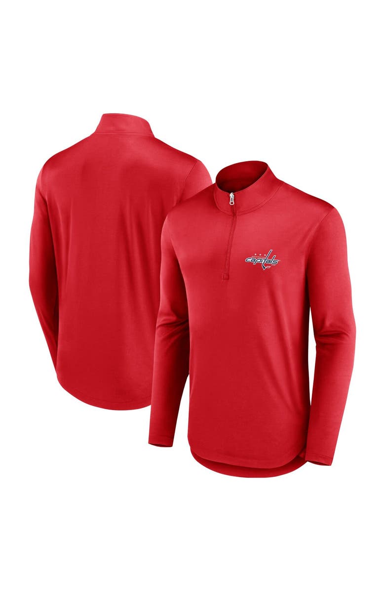 FANATICS Men's Fanatics Branded Red Washington Capitals Mock Neck Quarter-Zip Top, Alternate, color, Red