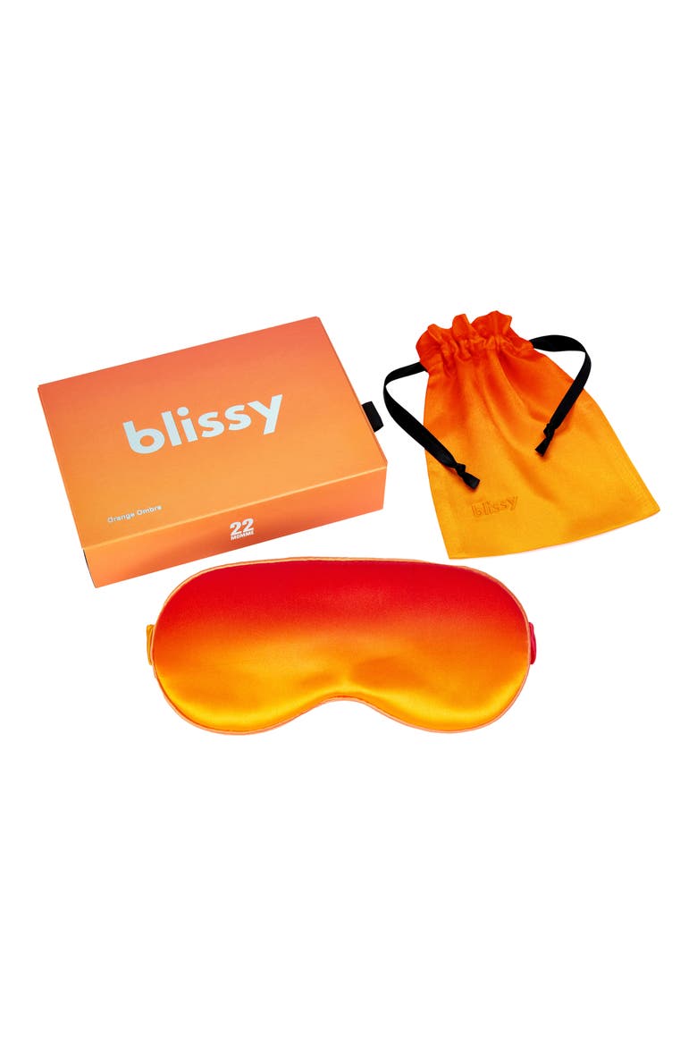 Silk Sleep Mask, Alternate, color, ORANGE OMBRE