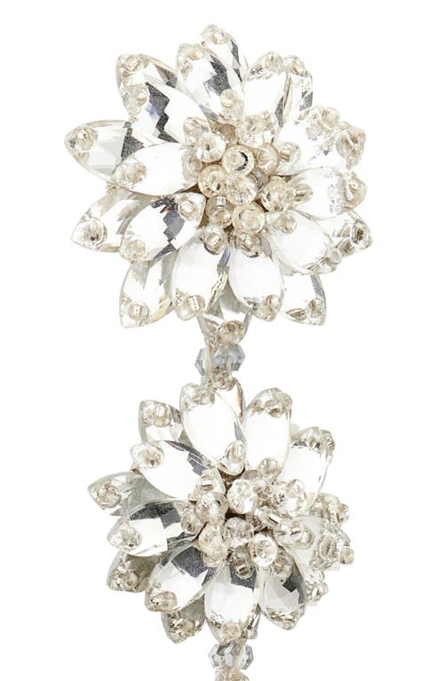 OSCAR DE LA RENTA OSCAR DE LA RENTA TRIPLE FLOWER DROP CLIP-ON EARRINGS