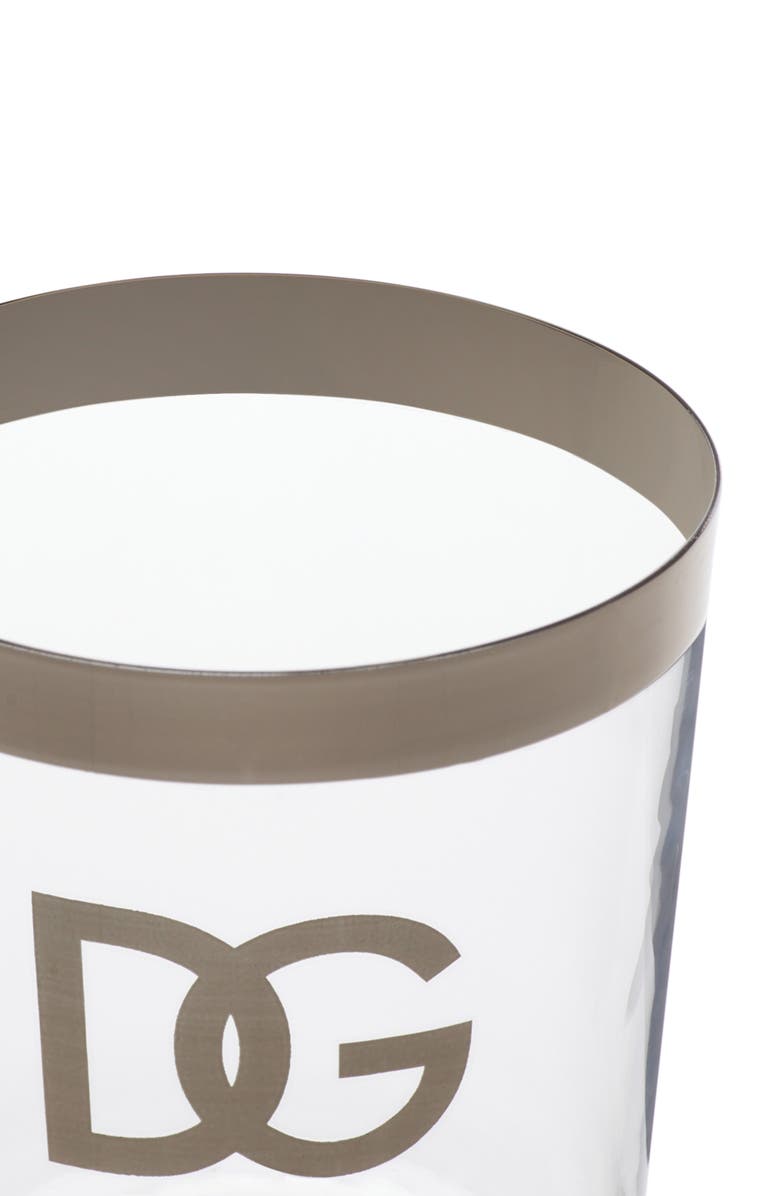 Dolce&Gabbana DG Logo Set Of 2 Water Glasses, Alternate, color, Trasp/ Silver