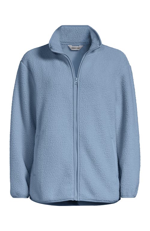 Lands' End Cozy High Pile Full Zip Fleece Jacket In Blue