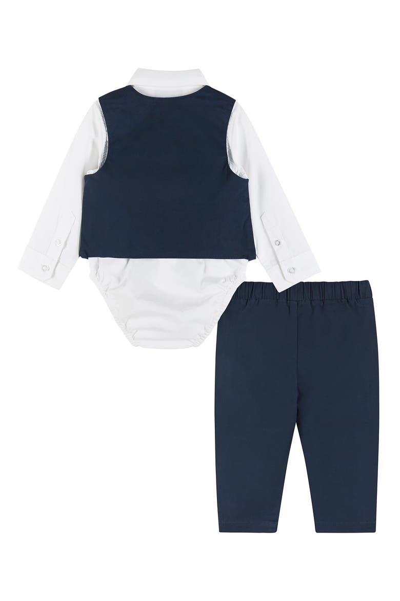 Vest, Button-Up Bodysuit, Pants & Bow Tie Set, Alternate, color, NAVY