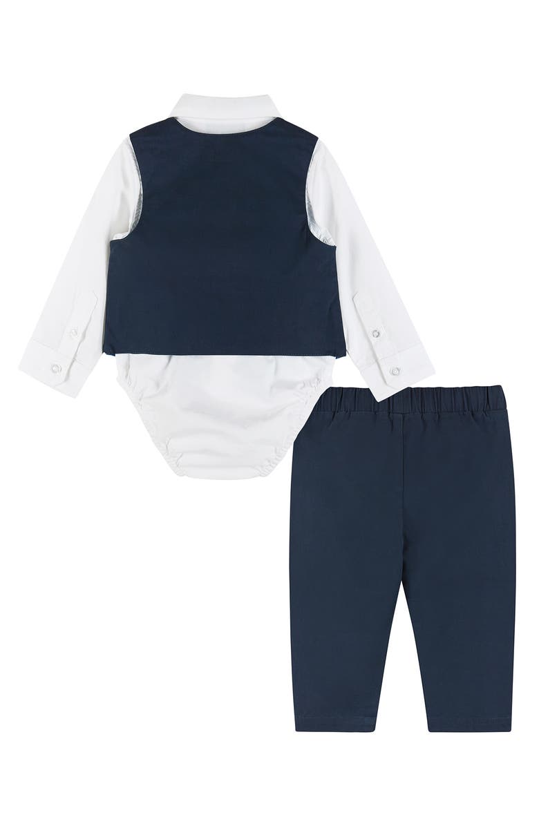 Andy & Evan Vest, Button-Up Bodysuit, Pants & Bow Tie Set, Alternate, color, Navy