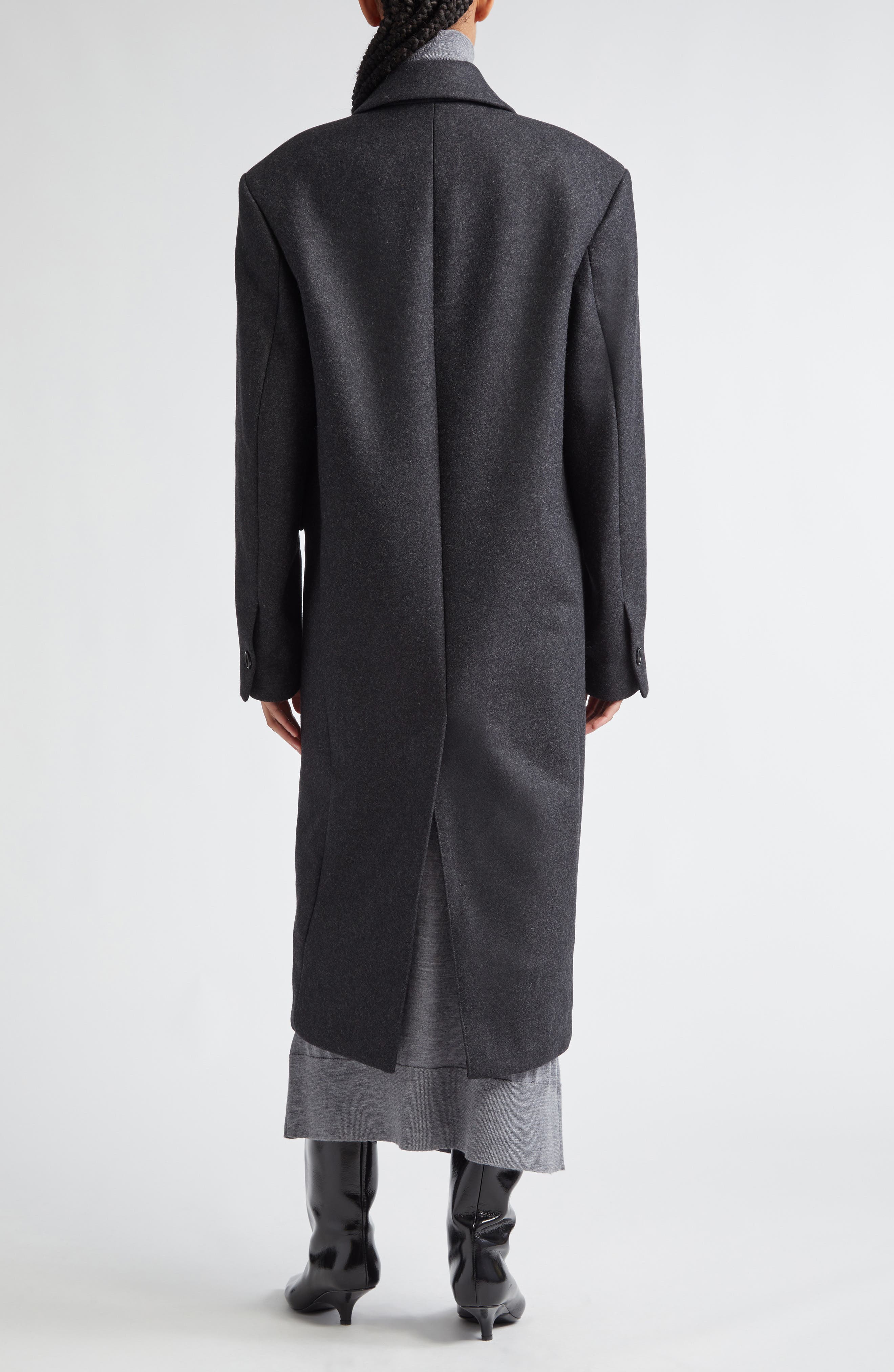 Broad Double Breasted Recycled Wool Blend Coat - image 2