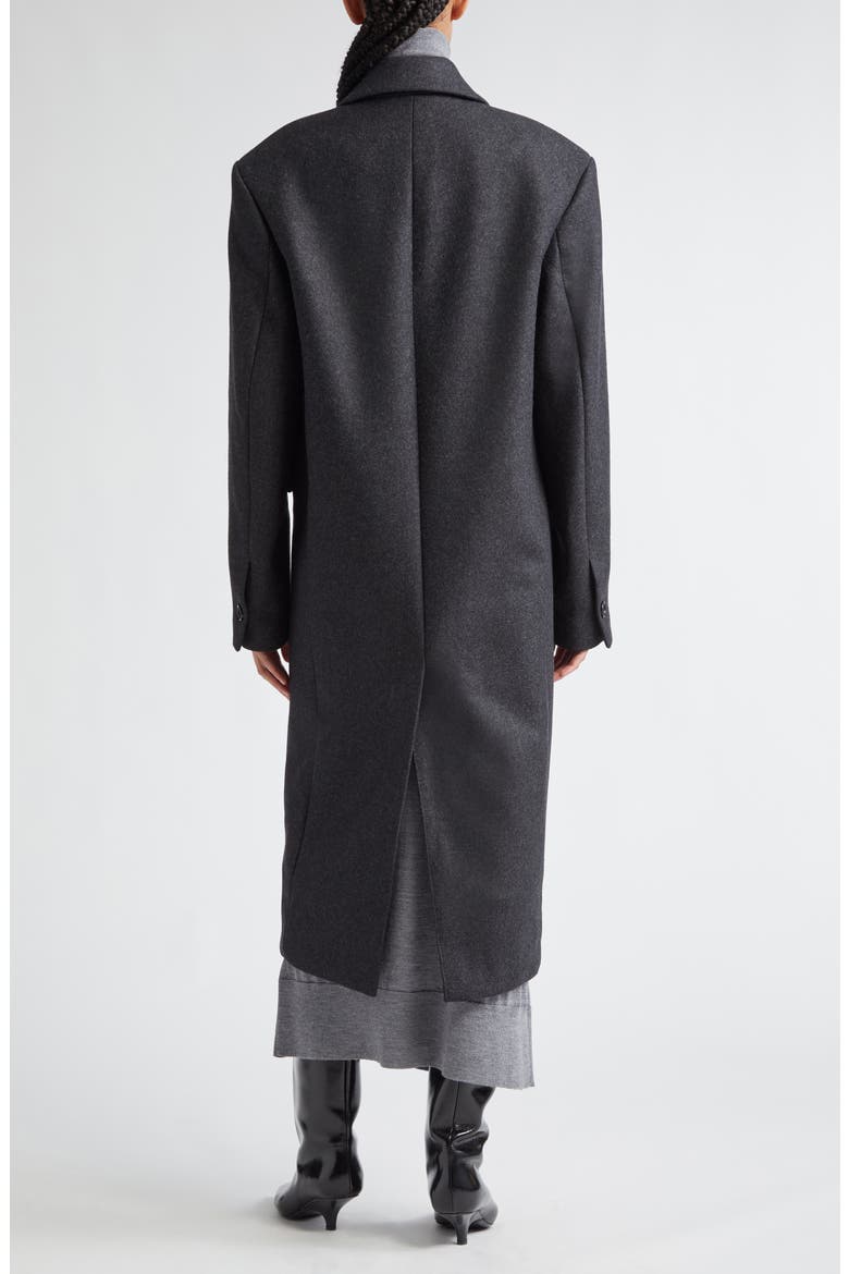 Broad Double Breasted Recycled Wool Blend Coat, Alternate, color, CHARCOAL MELANGE