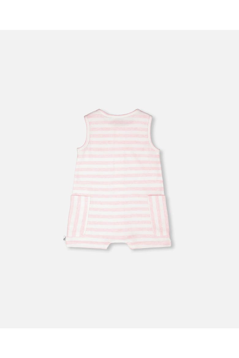 Sleeveless Cotton Striped Romper, Alternate, color, White & Pink Stripes