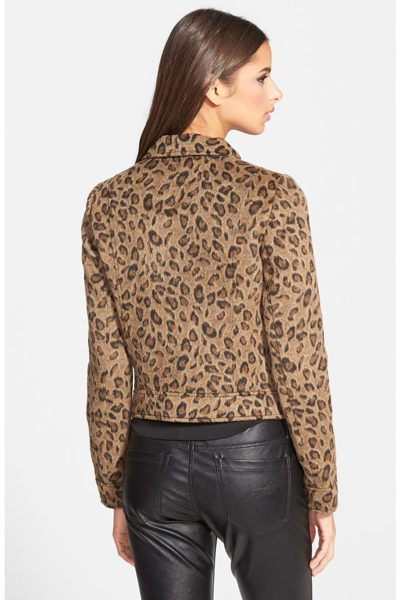 Leopard Print Moto Jacket, Alternate, color, TAN DALE LEOPARD