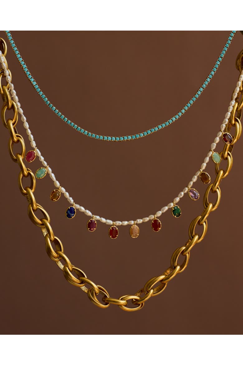 Turquoise Everyday Tennis Necklace, Alternate, color, Ruby
