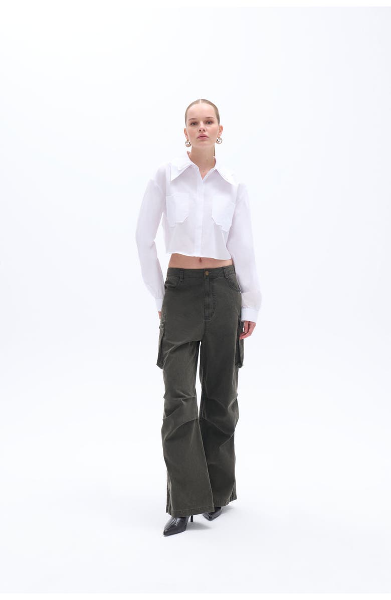 Nocturne Double Collar Cotton Button-Up Shirt, Alternate, color, 