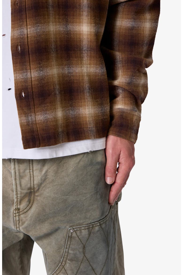 Western Cotton Flannel Shirt, Alternate, color, BROWN
