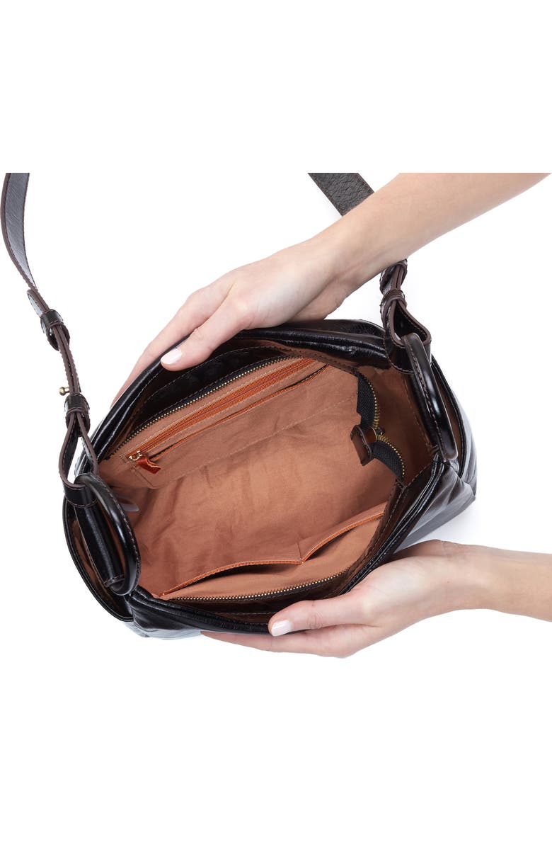 HOBO Sheila Leather Crossbody Bag, Alternate, color, Black
