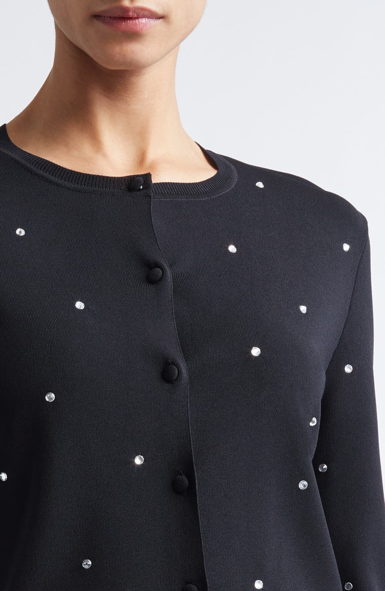 Altuzarra Dorrie Crystal Embellished Cardigan, Alternate, color, Black