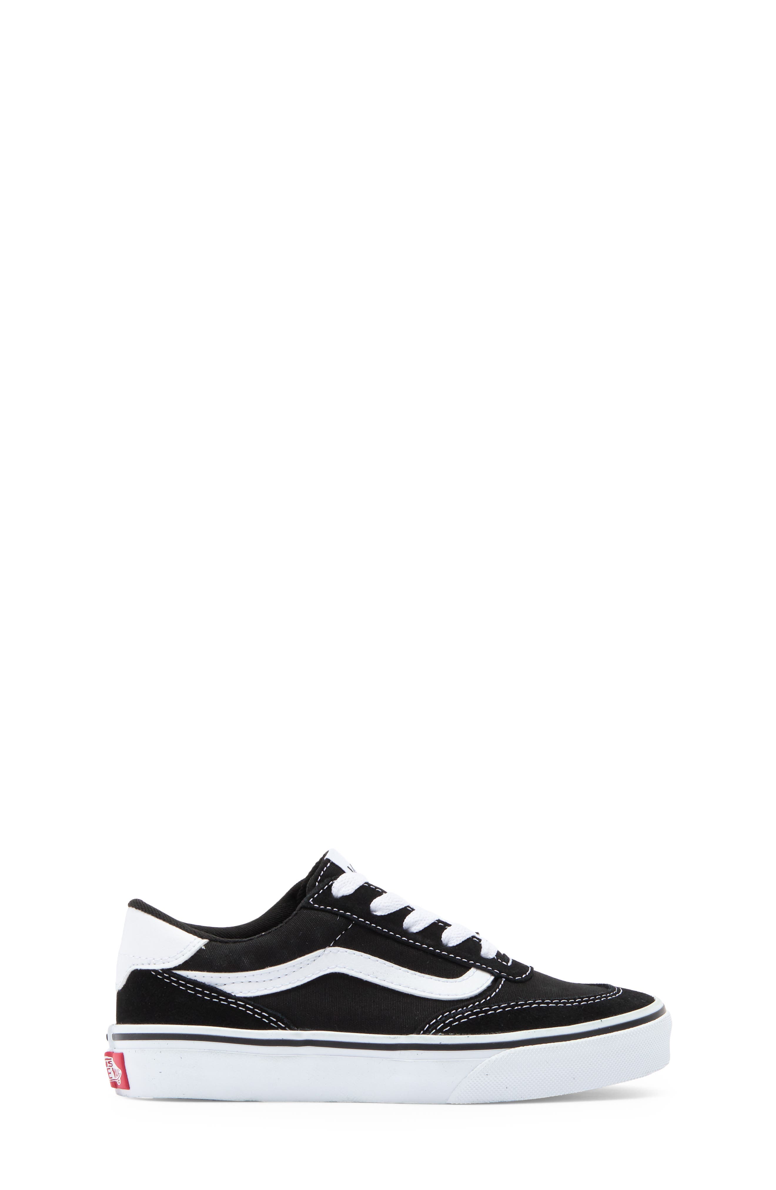 Vans Kids' Brooklyn Sneaker, Alternate, color, Suede/ Canvas Black/ White