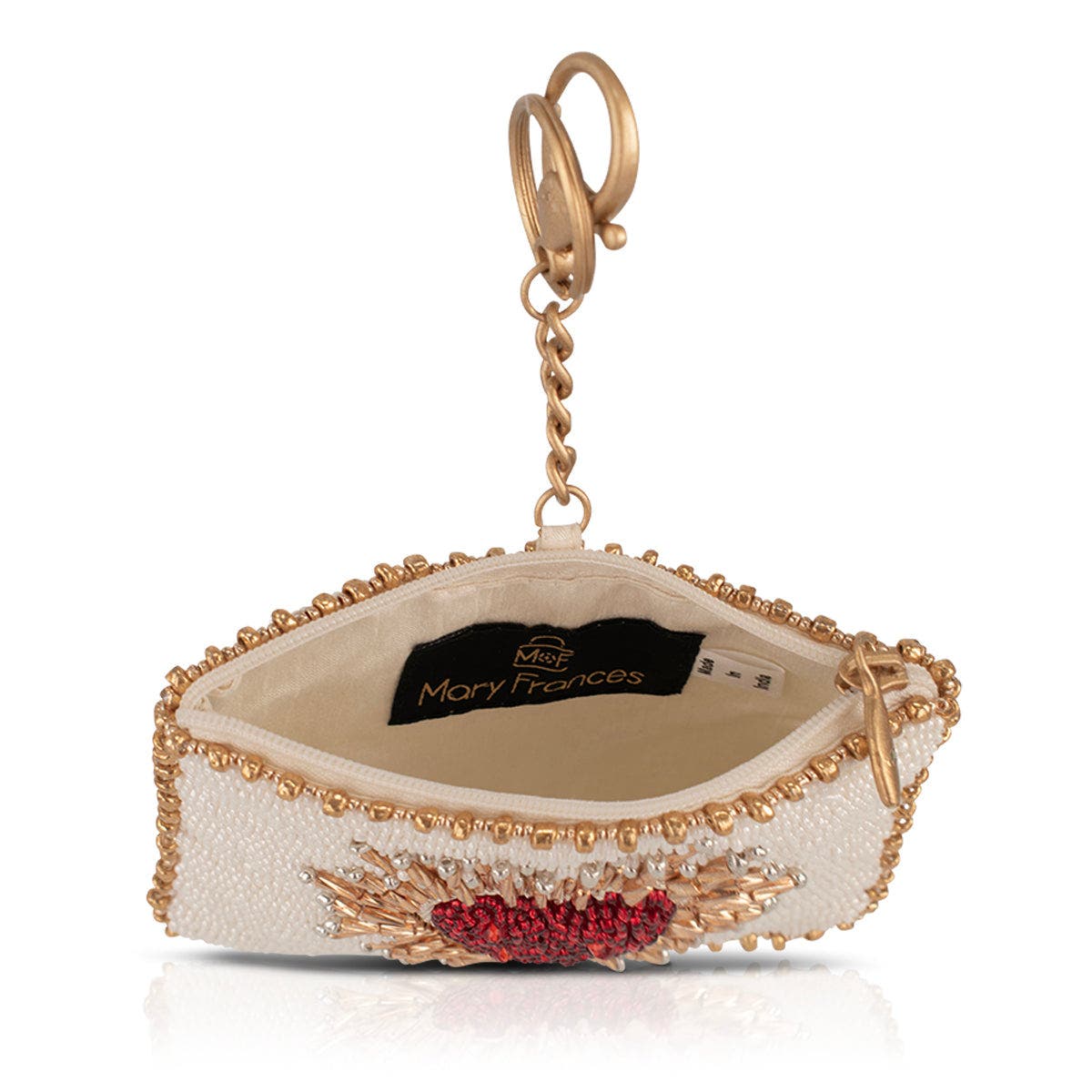 Heart Burst Coin Purse, Alternate, color, Red / Ivory