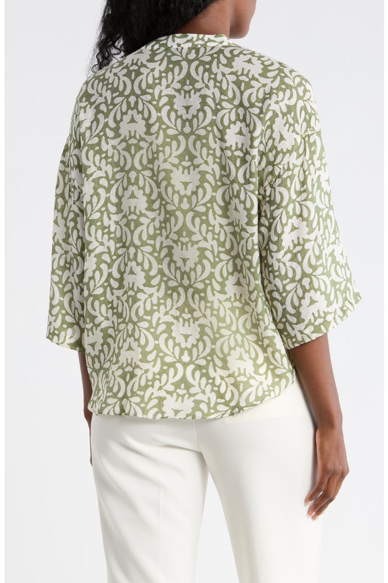 Tie Front Top, Alternate, color, LODEN GREEN