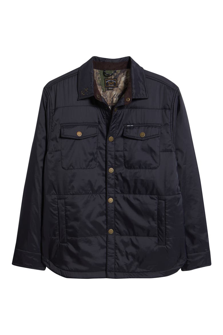 Machinist Quilted Snap-Up Shirt Jacket, Alternate, color, BLACK