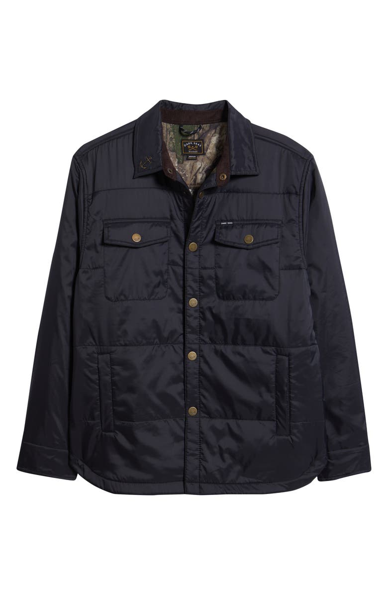 DARK SEAS Machinist Quilted Snap-Up Shirt Jacket, Alternate, color, Black