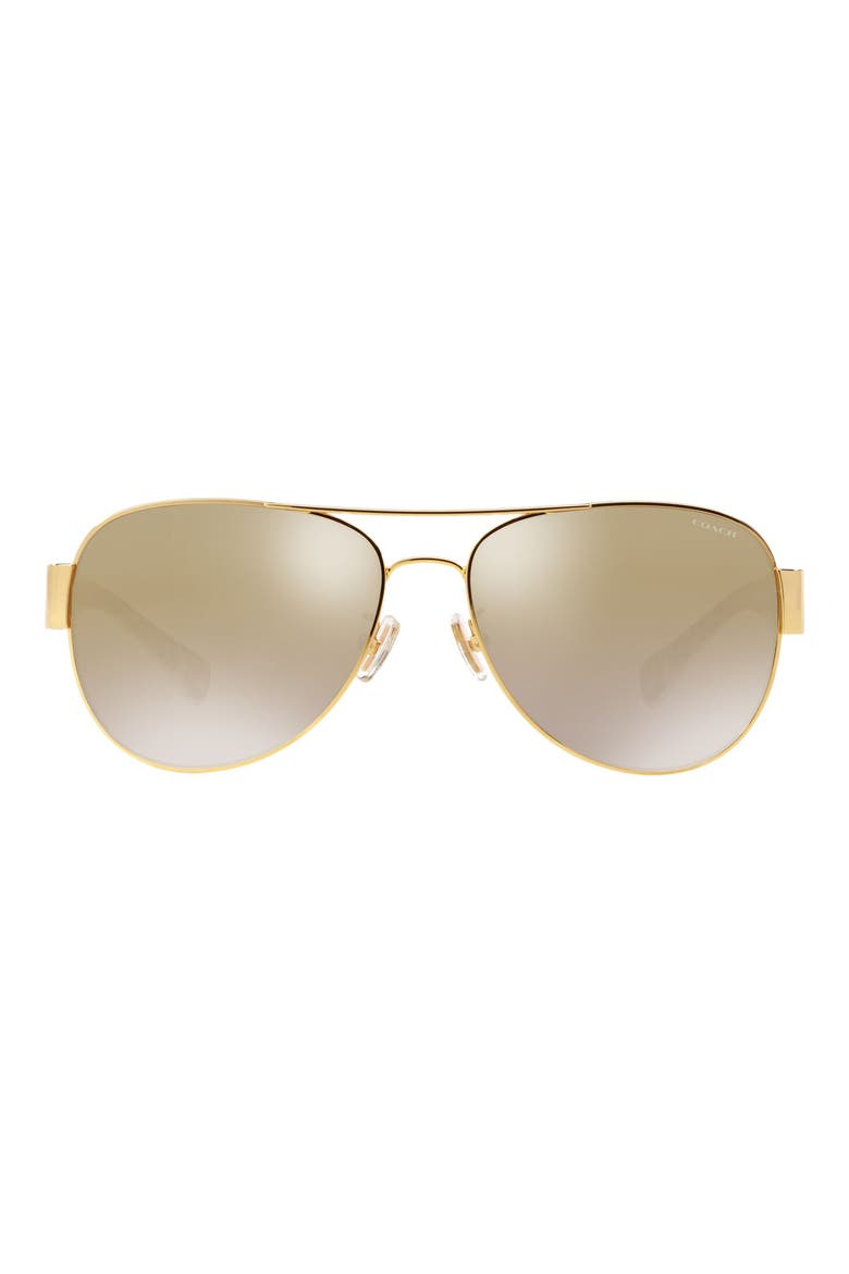 58mm Gradient Lens Aviator Sunglasses, Main, color, GOLD/ IVORY GRADIENT FLASH
